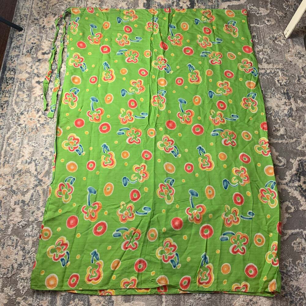 Retro Boho green tie-around sarong